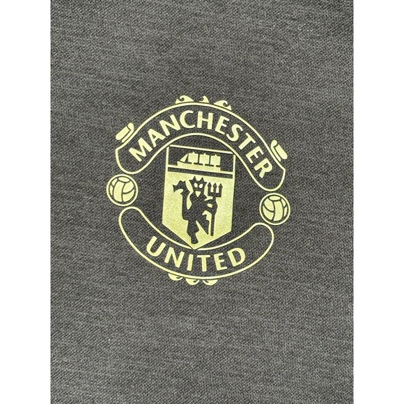 Adidas Manchester United Fleece Jacket Hoodie Men XL Charcoal Gray - Picture 3 of 16
